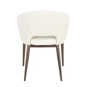 Fauteuil contemporain en velours crème Renee avec pieds en métal cuivré pour salon - Product Image 4
