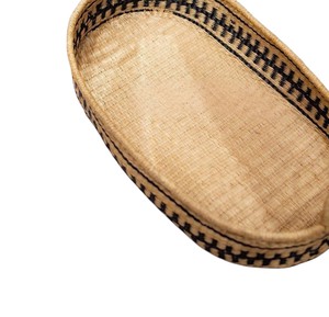 Cesta portátil negra de mimbre en forma de zig zag para cambiar pañales, junto con bandeja de mimbre para cambiar pañales con asas naturales para decoración. - Product Image 3