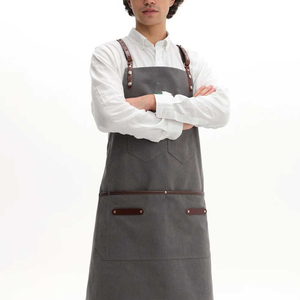 ผ้ากันเปื้อนไหมแท้ลายนูน สำหรับงานหนัก ดีไซน์เรียบง่ายสำหรับช่างฝีมือยุคใหม่ ใช้ในร้านอาหารและบาร์ สำหรับผู้ชาย - Product Image 3