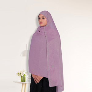 Hijab Musulmán Elegante de Chifón Sólido con Adornos de Cristal Discretos, Ligero, Transpirable, Resistente al Viento y de Secado Rápido para el Uso Diario - Product Image 3