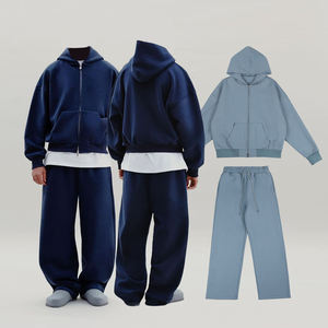 Ensemble 2-en-1 unisexe en molleton bouclette 100 % coton mélangé, imprimé personnalisé, léger, pour l'automne, pantalon de survêtement et sweat à capuche, séchage rapide, respirant pour homme - Product Image 1