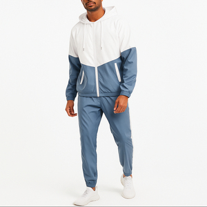 OEM Custom Logo Woven Blank Nylon Windbreaker Jacket and Pant Two Piece Set Men's Windbreaker Tracksuit FOr Winter Season - Product Image 5