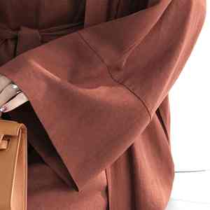 Abaya élégante vert foncé moderne pour femmes, style décontracté, Dubaï, modeste, islamique, respirante, légère, longue, robe maxi - Product Image 5