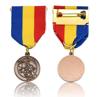 Cinta de Honor Personalizada al por Mayor de Aleación de Zinc Fundida a Presión, Electrochapada y Tallada con Roseta para Medallas de Honor