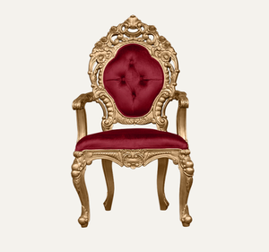 Sillón de Lujo Hecho a Mano con Tapicería, Estilo Europeo, Dorado, de Madera de Caoba, Muebles para Sala de Estar, para Apartamentos y Hoteles - Product Image 1