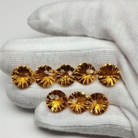 Haute qualité de qualité supérieure 10X10mm forme ronde hydrothermale citrine dorée feux d'artifice coupe pierre précieuse en vrac nouveautés produit