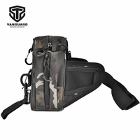 Sac banane tactique de pêche MC noir avec sangle réglable, capacité 10-19L, en polyester, à libération rapide, respirant, pour activités de plein air