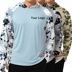 Hoodie de pêche personnalisé UPF 50+ à séchage rapide, manches longues, protection solaire, performance, polyester/nylon 180g, fabrication OEM - Product Image 1
