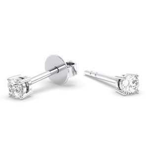 Boucles d'oreilles REYES, best-seller, serties de moissanite taille brillant rond de 0,18 carat, avec fermoir à vis, en argent sterling 925, pour femmes. - Product Image 5