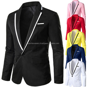 Veste de costume pour homme en laine mélangée noire, style britannique, revers cranté, simple boutonnage, coupe classique, tenue de travail formelle - Product Image 2