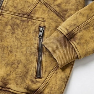 Men Acid Wash Two Piece Tracksuit <b>Full</b> <b>Zip</b> <b>Hoodie</b> Jacket Matching Joggers Relaxed Fit Modern Streetwear Fashion Outfit - Product Image 5