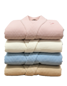 Peignoir d'hôtel ELITE - 100% coton éponge gaufré, écologique, respirant, thermique, séchage rapide, manches courtes, poches, 220g, homme adulte - Product Image 1