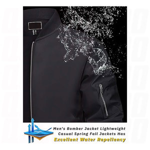 เสื้อแจ็คเก็ตบอมเบอร์ผู้ชาย น้ำหนักเบา สวมใส่สบาย เหมาะสำหรับฤดูใบไม้ผลิและฤดูใบไม้ร่วง ป้องกันลม มีซิปและกระเป๋า เหมาะสำหรับใส่ในชีวิตประจำวันและกิจกรรมกลางแจ้ง - Product Image 3