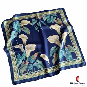Pañuelo Cuadrado con Sensación de Seda, Impresión Personalizada, Ligero, Pañuelo de Moda para Mujer, Hijab, Fabricante OEM ODM, Personalización en Irlanda - Product Image 3