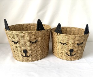 Modern Water Hyacinth Dog Cat Storage <b>Basket</b> Cute Animal Organizer Toy <b>Basket</b> Kids Nursery Home Decorative <b>Basket</b> Factory - Product Image 4