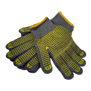 Guantes DE TRABAJO DE PUNTO grises ecológicos antideslizantes con punteado amarillo para una protección óptima de las manos en jardinería - Product Image 2