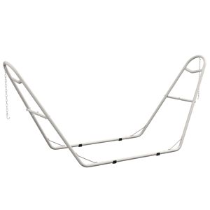 Supporto per Amaca Portatile Regolabile in Acciaio da 3,15 m, Resistente alle Intemperie, Bianco, Capacità 250 kg, con Borsa per il Trasporto, per Uso Esterno e Alberghiero - Product Image 1
