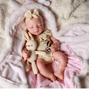 Poupées reborn en silicone intégral Babeside RTS Aurora de 16 pouces, bébé fille endormie, poupée en silicone platine, livraison rapide - Product Image 2