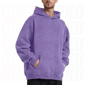 เสื้อฮู้ดดี้ทรงโอเวอร์ไซส์สไตล์วินเทจ ล้างสีแบบแอซิดวอช สำหรับผู้ชายและคู่รัก เสื้อสเวตเชิ้ตเนื้อหนา ผ้าฝ้ายฟลีซนุ่ม - Product Image 3