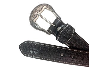 Ceinture unisexe en cuir de vachette véritable, style western, pour cowboy, taille personnalisée, faible MOQ, fournisseur en gros - Product Image 6
