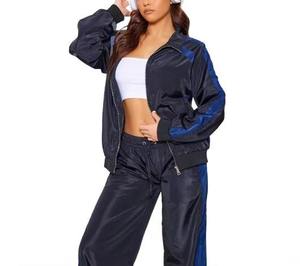 Custom Women Windbreaker Tracksuit Two Piece Set Water Resistant Sportswear Half Zip Jacket and <b>Pants</b> - Product Image 2