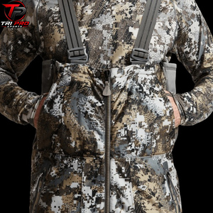 Peto de camuflaje digital para hombre, para caza al aire libre, con cremallera central frontal y bolsillos cargo de doble solapa en el muslo, resistente - Product Image 2