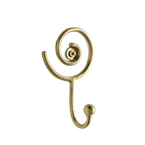 Latest Spiral Brass <b>Wall</b> Hook Decorative Metal Coat Hook Minimalist Modern Home Decor Entryway Organizer Storage Hanger - Product Image 1