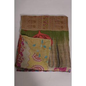 Handmade Kantha <b>Quilt</b> Vintage Floral Cotton Indian Boho Bedspread Reversible Blanket Eco-Friendly Washable All-Season Home Decor - Product Image 5
