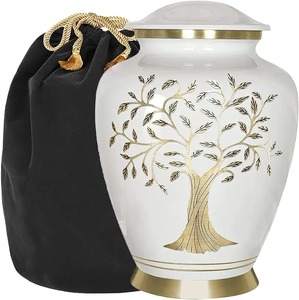 Urna Funeraria Duradera Azul con Diseño de Mariposa y Flor de Margarita para Cenizas Humanas de Adultos, de Excelente Calidad en Aluminio - Product Image 4