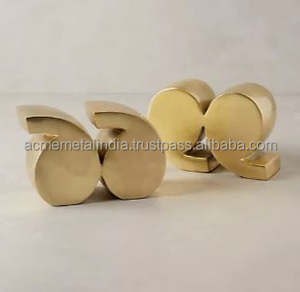 Stylish Gold Plated Desk <b>Bookends</b> in High Quality Aluminum Perfect for Tabletop Decoration and Organization - Product Image 6