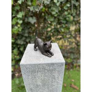 Escultura de Gato de Hierro Fundido, Precio de Fábrica, Figura Decorativa de Gato de Bronce, Adorno para Mesa - Product Image 5