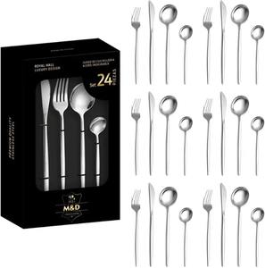 High Quality Stainless Steel Cutlery Set Fork Spoon Knife Durable Tableware <b>Flatware</b> Kitchen Dining Home Restaurant Use - Product Image 4