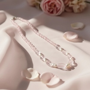 Collier artisanal en quartz rose naturel de 44 cm, qualité AAAAA, perles dorées, bijoux Muse, vente en gros Inde, collier en quartz rose - Product Image 2