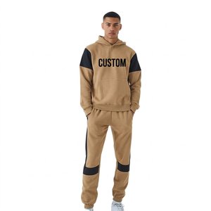 Ensemble de survêtement en molleton de coton personnalisé pour homme, sweat-shirt oversize et pantalon de jogging, streetwear urbain, fournisseur de vêtements en gros - Product Image 3