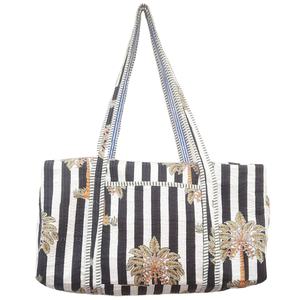 Imprimé à la main Boho Sport sac de sport Machine coton matelassé léger Portable Durable sangle fermeture éclair pliable voyage week-end utilisation - Product Image 1