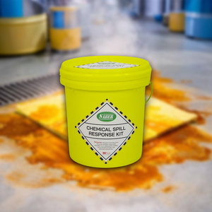 Seau de 10 L pour kit de déversement de produits chimiques avec tampons absorbants, chaussettes et agent neutralisant pour les déversements d'acides et de produits chimiques, pour la réponse aux urgences en laboratoire - Product Image 3