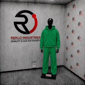 Ensemble de survêtement vert oversize pour hommes et femmes, sweat-shirt uni à capuche et pantalon de survêtement à jambes larges, style streetwear décontracté, vente en gros - Product Image 3