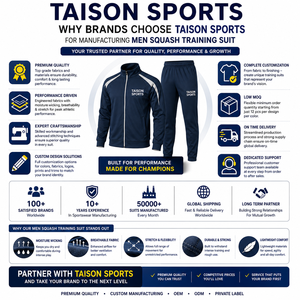 TAISON SPORTS Survêtement d'entraînement de squash unisexe en polyester/nylon polaire 300g coupe-vent imperméable respirant écologique séchage rapide - Product Image 5