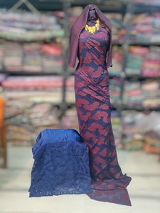 Tela de Chifón Fransawi con Cuentas y Diseño de Motivo Metálico en Forma de Abanico para Vestidos de Novia y Ropa de Fiesta para Mujer - Ecológica y Ligera - Product Image 1