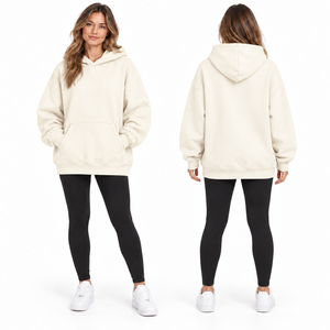 Sudadera con Capucha Blanca Extra Grande para Mujer, Manga Larga, Diseño con Bolsillo de Felpa Estampada, Ropa Urbana de Invierno, 100% Algodón Ecológico - Product Image 2