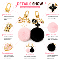Nouveau style tendance : Porte-clés pendentif en métal en forme de petit ours cœur pour femme, créatif et mignon