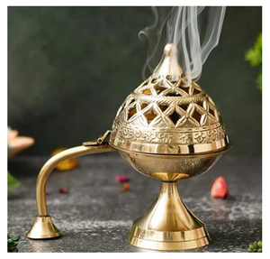Quemador de Incienso Religioso de Latón, Tradicional, Ecológico, Decorativo, para una Vida Centrada en la Paz, Apoyo para Rituales de Incienso y Meditación - Product Image 4