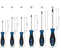 Jeu de tournevis Torx PRO 6 pièces en acier S2, couple élevé, TX10-TX40, kit d'outils manuels professionnels industriels pour bricolage, poignée antidérapante