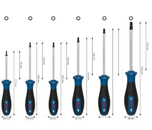 Jeu de tournevis Torx PRO 6 pièces en acier <span class=keywords><strong>S2</strong></span>, couple élevé, TX10-TX40, kit d'outils manuels professionnels industriels pour bricolage, poignée antidérapante - Product Image 5