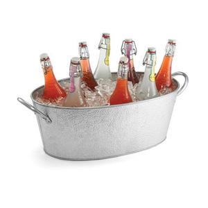 Heavy Duty <b>Galvanized</b> Oval Beverage <b>Tub</b> Bulk Stainless Steel Beverage Cooler Beer Wine Chiller for Party Bar Restaurant Catering - Product Image 1