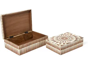 Best Quality Home Handmade Decorative <b>Storage</b> <b>Box</b> Wood and Resin Inlay Geometric Star Design Table <b>Storage</b> <b>Box</b> - Product Image 4