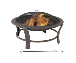 Latest Design Metal Fire Pit <b>BBQ</b> Grill Outdoor Wood Burning Steel Log Firepit for Camping Grilling Smores Yard Cooking Outside - Product Image 1