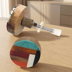 Epic Modern Resin Wood Brass Drawer <b>Door</b> Knobs <b>Pull</b> <b>Handles</b> for Kitchen Living Room Bedroom Gym Wardrobe Cabinet Hotel - Product Image 1