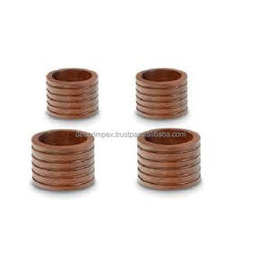 Décoration de table de fête de mariage porte-anneau de serviette en bois de style américain moderne conception de macramé personnalisée - Product Image 2