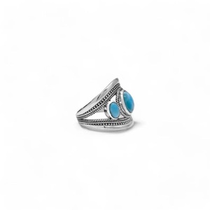 Anillo de Plata de Ley 925 con Larimar, Gema Azul Océano Natural, Joyería Hecha a Mano, Regalo para Mujer - Product Image 4